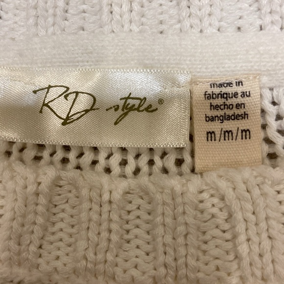 NWT Cloth By Rd Style Red/white Cable Knit Sweater Women's Size Medium - Picture 8 of 9